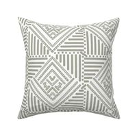 frosted fern green  geometric pattern on white -  small scale
