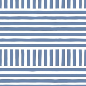Blue and White Vertical and Horizontal stripes