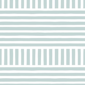 Mint Green and White Vertical and Horizontal stripes