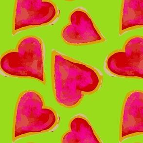 Cyber lime Paper Cut Heart/ large.
