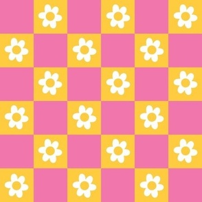 Retro Hippie Checkerboard Pattern