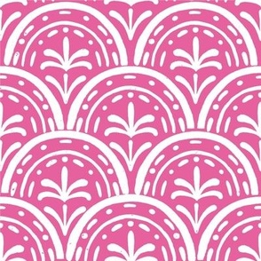 Bright Pink Boho Scallop pattern