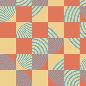 checkered striped circles