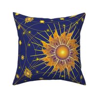 Celestial Skies - Navy and Gold