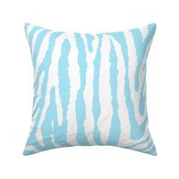 Fun Playful Zebra Stripes Print in Baby Blue and White (Large Scale)