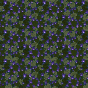 nature botanical violet garden teal - small