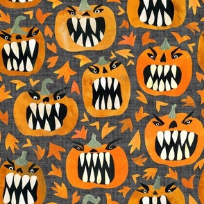 Pumpkin Monsters - Medium Scale - Halloween Spooky Cute Jackolanterns