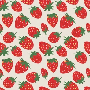 Strawberries scattered