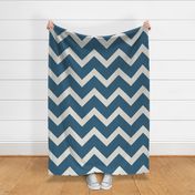 Thick Bright Navy Teal Chevron