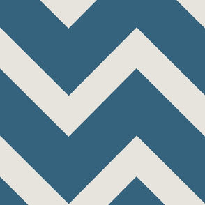 Thick Bright Navy Teal Chevron