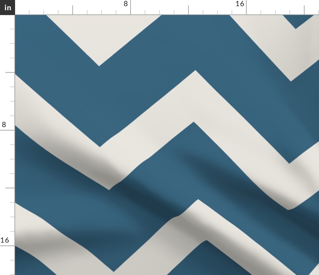 Thick Bright Navy Teal Chevron