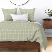 $ Small  scale classic twill weave plaid design in warm neutral soft apple green tones for masculine wallpaper, country interiors, table cloths, duvet covers and kids apparel