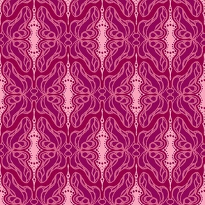 Butterfly Trellis TextureTerry - Magenta Fuchsia 9