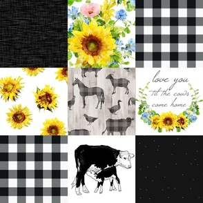 3” love you til the cows come home quilt - sunflowers