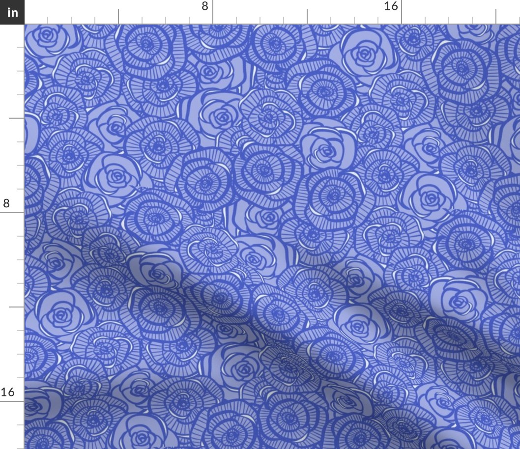 Bed of Roses in Sapphire,  medium