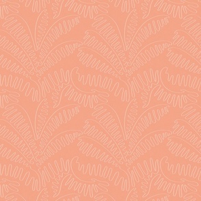 Line Art Palm Leaves in Peach Shades - No.001 / Medium