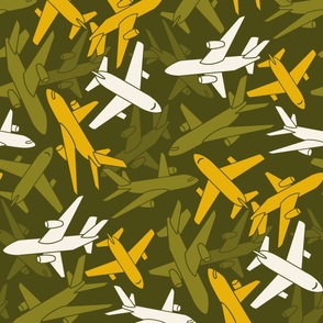 Airplane Camo - army green, jumbo scale 