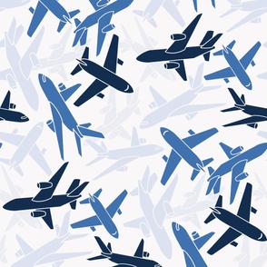 Airplane Camo - ice blue, jumbo scale