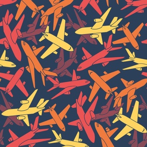 Airplane Camo - red and orange, jumbo scale