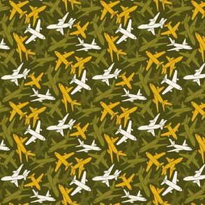 Airplane Camo - army green, small scale 