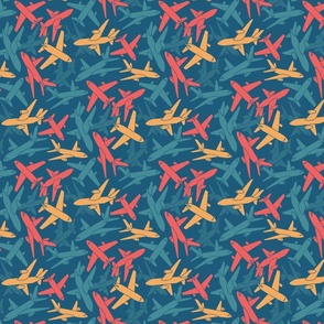 Airplane Camo - teal blue, small scale