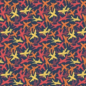 Airplane Camo - red and orange, small scale
