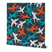 Airplane Camo - red and blue, small scale  