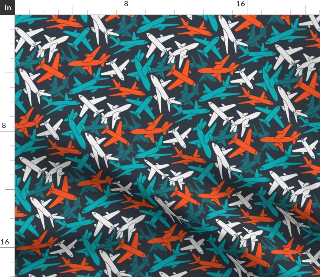 Airplane Camo - red and blue, small scale  
