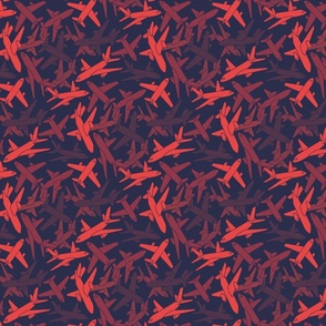 Airplane Camo - maroon red, small scale