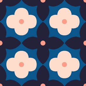 Abstract Floral tile pattern