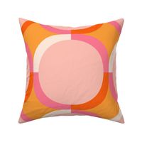 Abstract geometric tile in pink colours