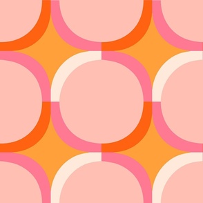 Abstract geometric tile in pink colours