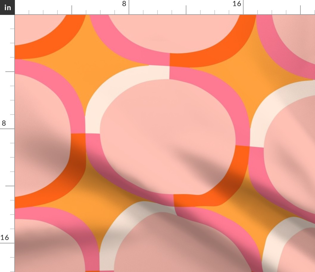 Abstract geometric tile in pink colours