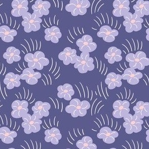 Violet simple floral pattern (medium scale)