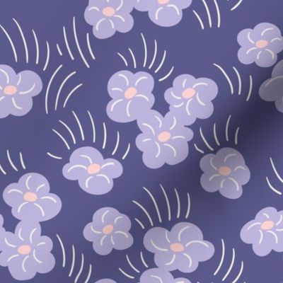 Violet simple floral pattern (big scale)