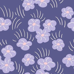 Violet simple floral pattern (big scale)