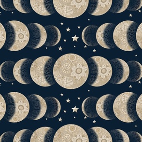 Bohemian Celestial Moon Wallpaper
