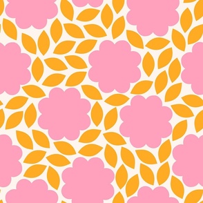 Abstract Floral pattern with flowers and leaves