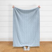 Small Scale Cow Print Sky Blue on White