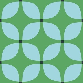 Squircle shapes in green & baby blue (small)