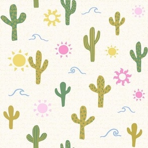 (M) summer beach patterned cactus waves sun cream