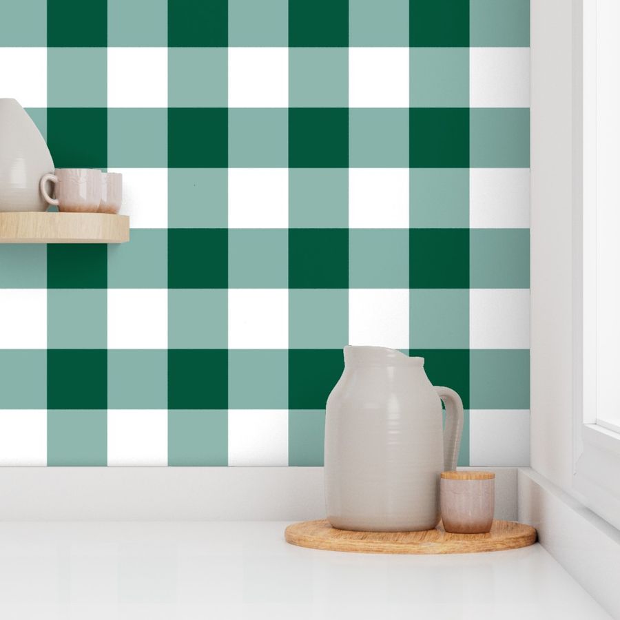 Micro Mini Scale // Emerald Green Vintage Gingham Check  