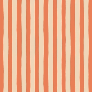 Lake Life Stripes - cream and rust orange