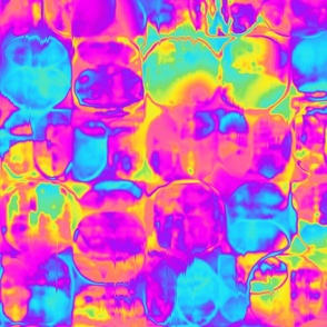 Trippy Rainbow Thermal Heatmap Psychedelic Mosaic Squares (Large Scale)