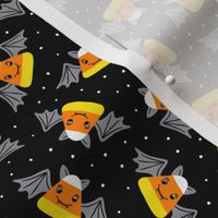 (small scale) Candy Corn Bats - Cute Halloween - black - LAD23