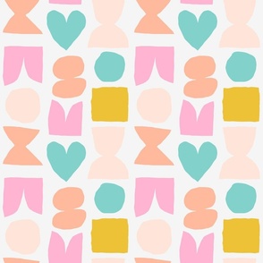 Cute creative shapes in pastel colours