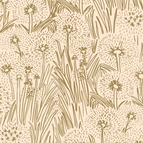 Field of Dandelions - Gold & Pink - Large