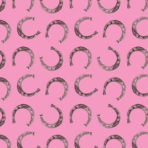 vintage watercolor horseshoes on pink