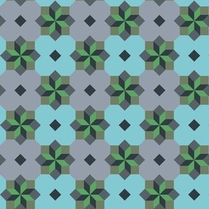 Summer Tiles: Simple En-caustic Tile Pattern with Pantone’s Mega Matter palette