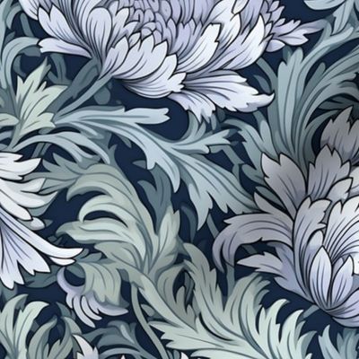 Captivating Contrast: White Blooms on Dark Blue